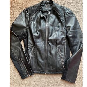 Express black faux leather jacket